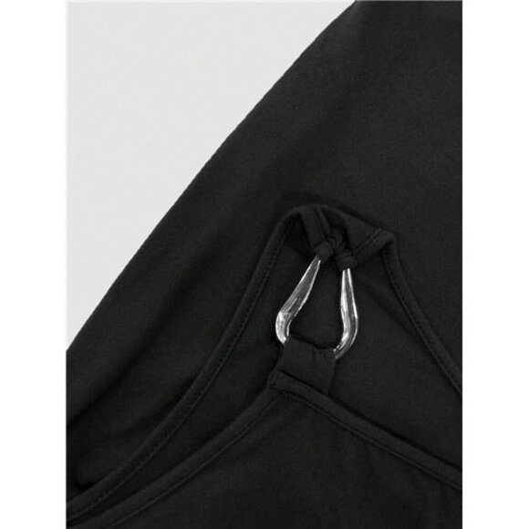 Cutout Asymmetrical Shoulder Mini Dress - Picture 8 of 9